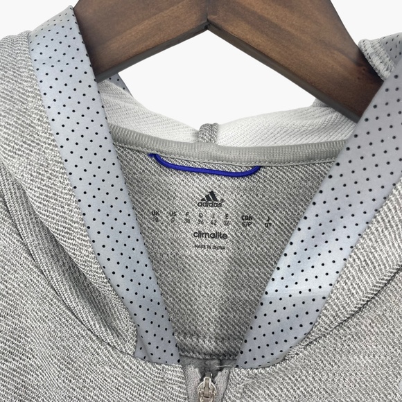 Adidas‎ Gray Climalite Reflective Runner Hoodie Jacket - Picture 3 of 14